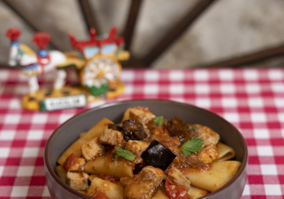 Paccheri di spada, melanzane e menta